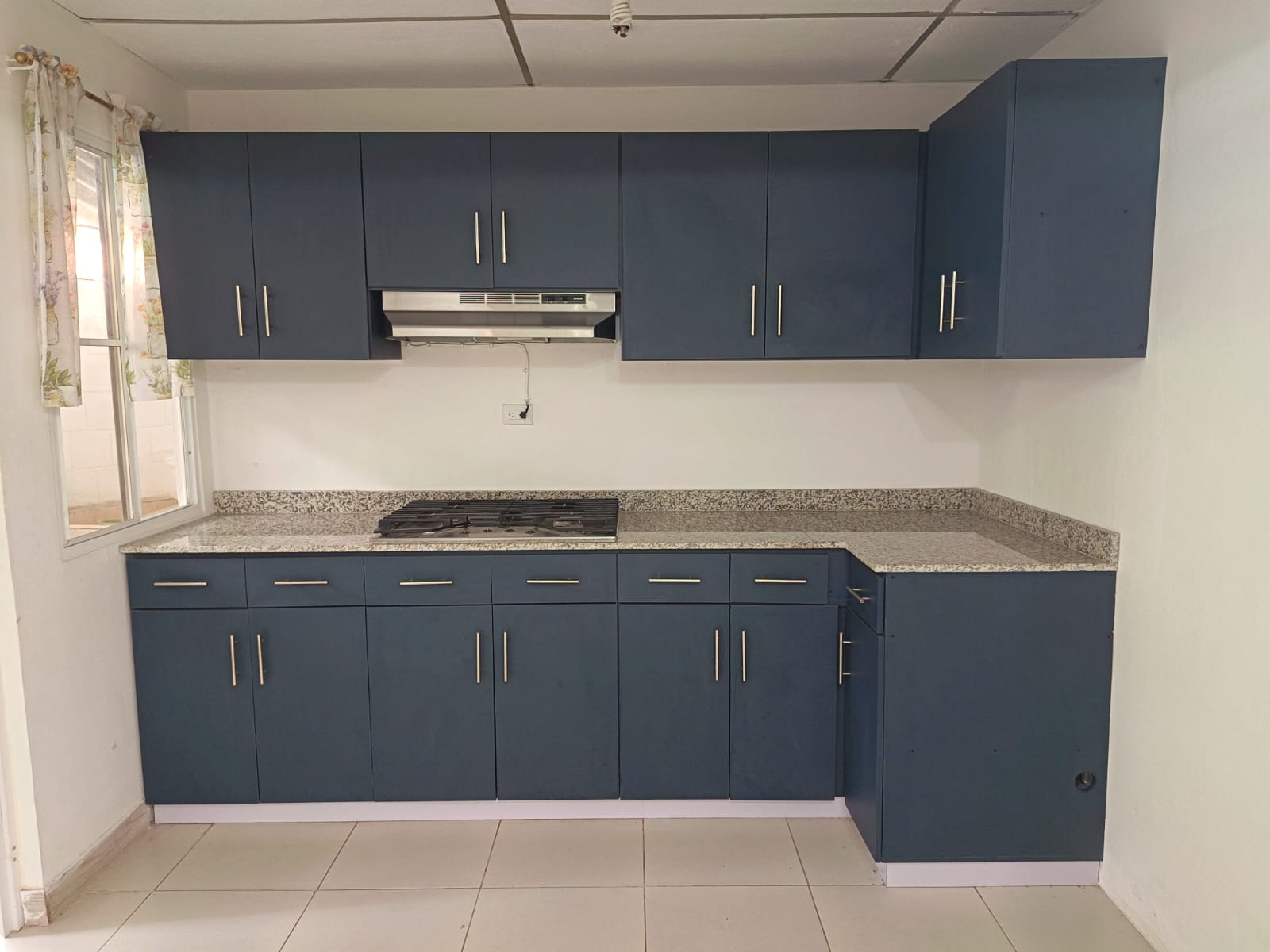 Cocina empotrada y pantry con extractor de humo